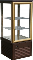 Кондитерский шкаф Полюс R120C Сarboma (D4 VM 120-1 (коричнево-золотой, 1/2, Inox))