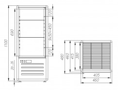 Кондитерский шкаф Полюс R120C Сarboma (D4 VM 120-1 (коричнево-золотой, 1/2, Inox))