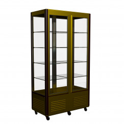 Кондитерский шкаф Полюс R800C Сarboma Люкс (D4 VM 800-1 (коричнево-золотой, 1/2, Inox))